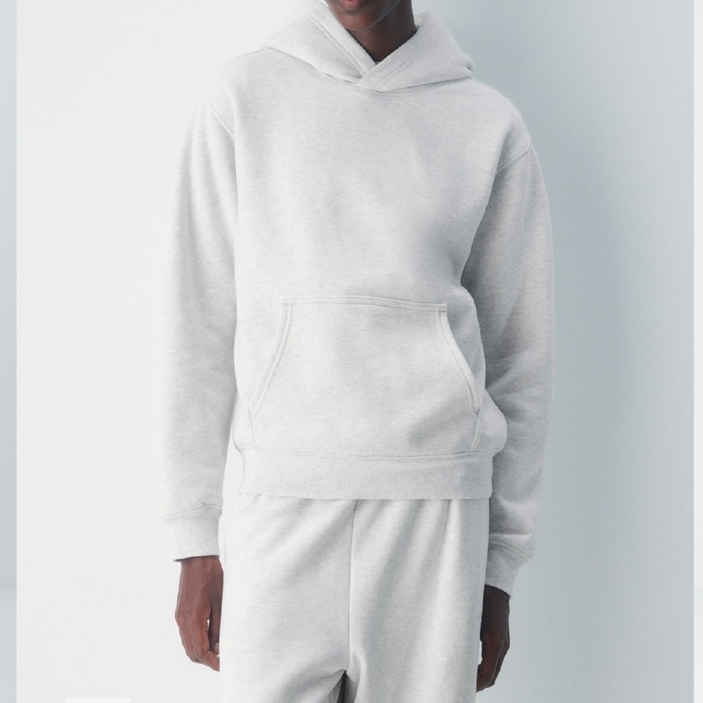 Aritzia Women's Light Gray Cozy Sweatfleece Perfect Hoodie